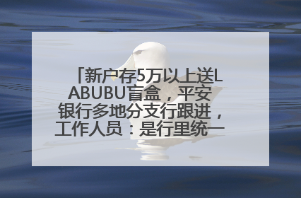 新户存5万以上送LABUBU盲盒，平安银行多地分支行跟进，工作人员：是行里统一的，进货渠道不清楚