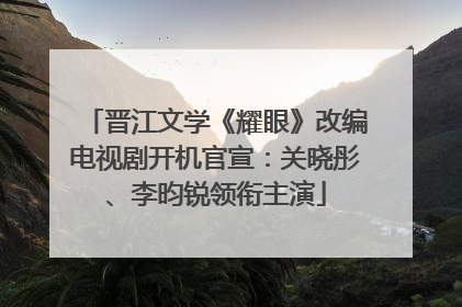 晋江文学《耀眼》改编电视剧开机官宣：关晓彤、李昀锐领衔主演