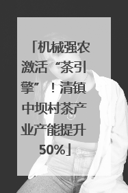 机械强农激活“茶引擎”！清镇中坝村茶产业产能提升50%