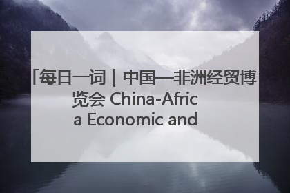 每日一词｜中国—非洲经贸博览会 China-Africa Economic and Trade Expo