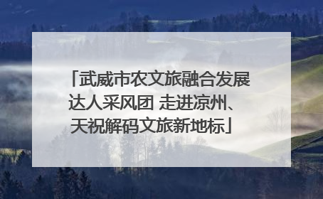 武威市农文旅融合发展达人采风团 走进凉州、天祝解码文旅新地标