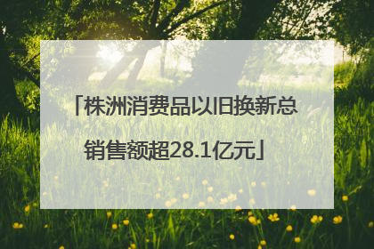 株洲消费品以旧换新总销售额超28.1亿元