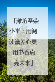 潍坊圣荣小学：用阅读滋养心灵 用书香点亮未来