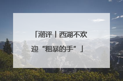 潮评丨西湖不欢迎“粗暴的手”