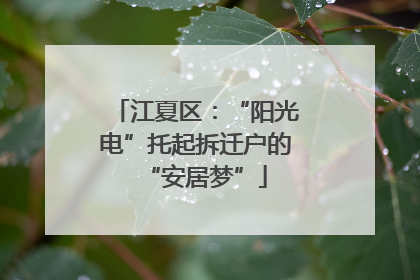 江夏区：“阳光电”托起拆迁户的“安居梦”
