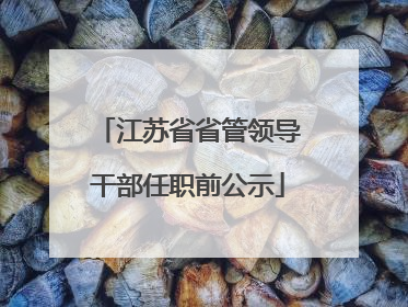 江苏省省管领导干部任职前公示