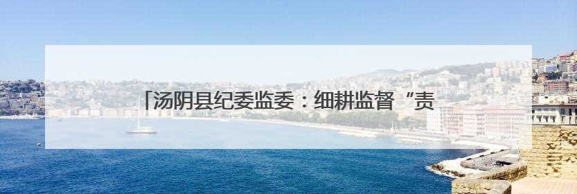 汤阴县纪委监委：细耕监督“责任田” 暖心守护“夕阳红”