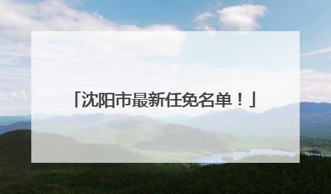 沈阳市最新任免名单！