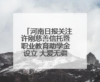河南日报关注许刚慈善信托暨职业教育助学金设立 大爱无疆 泽被学子