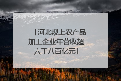河北规上农产品加工企业年营收超六千八百亿元