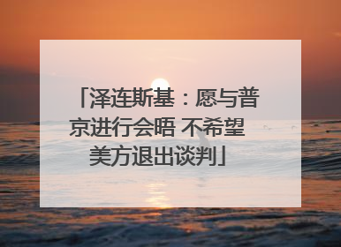 泽连斯基：愿与普京进行会晤 不希望美方退出谈判