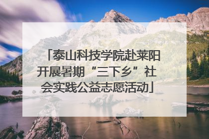 泰山科技学院赴莱阳开展暑期“三下乡”社会实践公益志愿活动