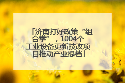 济南打好政策“组合拳”，1004个工业设备更新技改项目推动产业提档