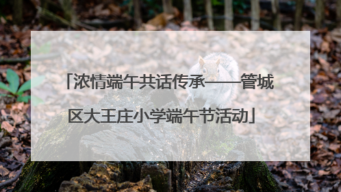 浓情端午共话传承——管城区大王庄小学端午节活动