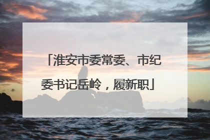 淮安市委常委、市纪委书记岳岭，履新职