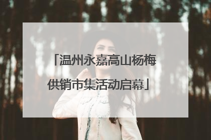 温州永嘉高山杨梅供销市集活动启幕
