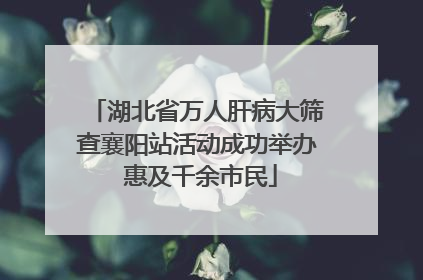 湖北省万人肝病大筛查襄阳站活动成功举办 惠及千余市民