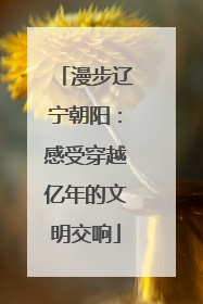 漫步辽宁朝阳：感受穿越亿年的文明交响