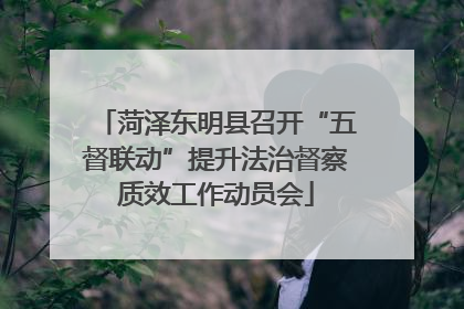 菏泽东明县召开“五督联动”提升法治督察质效工作动员会