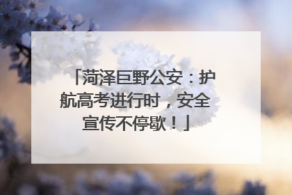 菏泽巨野公安：护航高考进行时，安全宣传不停歇！