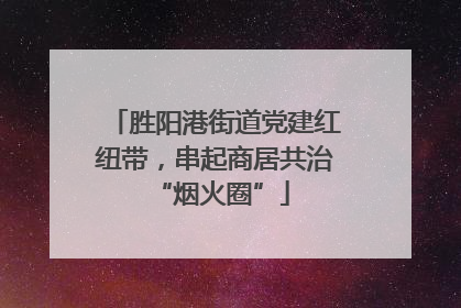 胜阳港街道党建红纽带，串起商居共治 “烟火圈”