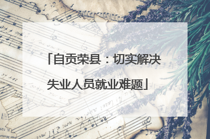 自贡荣县：切实解决失业人员就业难题