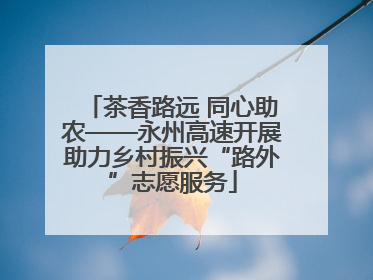 茶香路远 同心助农——永州高速开展助力乡村振兴“路外”志愿服务
