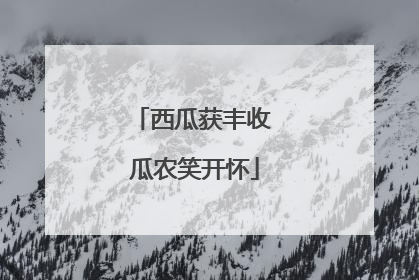 西瓜获丰收 瓜农笑开怀