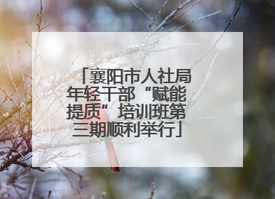 襄阳市人社局年轻干部“赋能提质”培训班第三期顺利举行