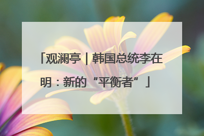观澜亭｜韩国总统李在明：新的“平衡者”
