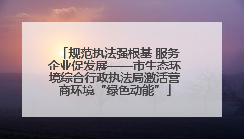 规范执法强根基 服务企业促发展——市生态环境综合行政执法局激活营商环境“绿色动能”
