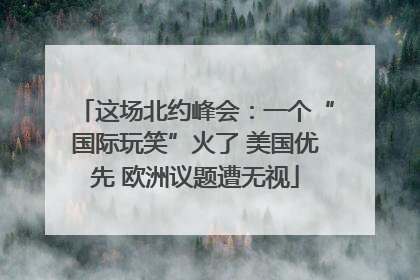 这场北约峰会：一个“国际玩笑”火了 美国优先 欧洲议题遭无视