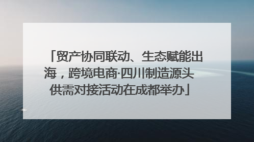 贸产协同联动、生态赋能出海，跨境电商·四川制造源头供需对接活动在成都举办