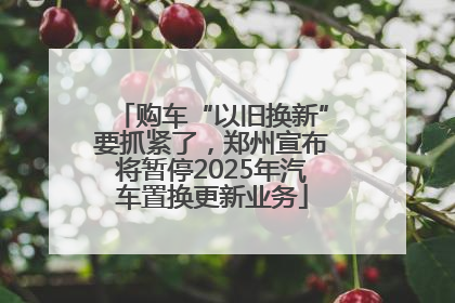 购车“以旧换新”要抓紧了，郑州宣布将暂停2025年汽车置换更新业务