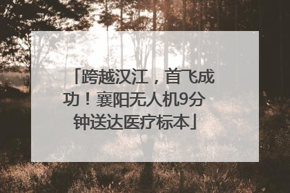 跨越汉江，首飞成功！襄阳无人机9分钟送达医疗标本