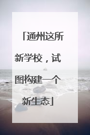 通州这所新学校，试图构建一个新生态