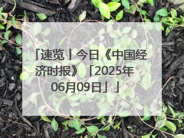 速览丨今日《中国经济时报》「2025年06月09日」