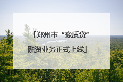 郑州市“豫质贷”融资业务正式上线