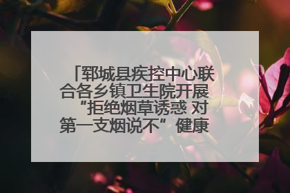 郓城县疾控中心联合各乡镇卫生院开展“拒绝烟草诱惑 对第一支烟说不”健康教育宣传活动