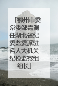 鄂州市委常委邹霞调任湖北省纪委监委派驻省人大机关纪检监察组组长