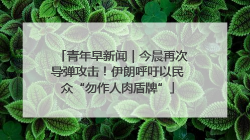青年早新闻｜今晨再次导弹攻击！伊朗呼吁以民众“勿作人肉盾牌”