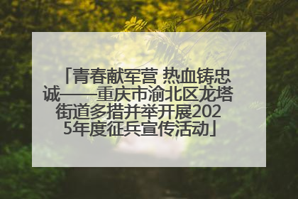 青春献军营 热血铸忠诚——重庆市渝北区龙塔街道多措并举开展2025年度征兵宣传活动