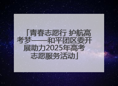 青春志愿行 护航高考梦——和平团区委开展助力2025年高考志愿服务活动