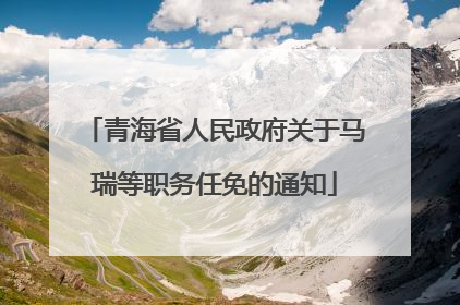 青海省人民政府关于马瑞等职务任免的通知