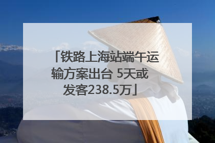铁路上海站端午运输方案出台 5天或发客238.5万