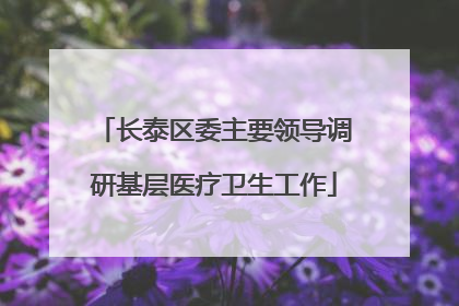 长泰区委主要领导调研基层医疗卫生工作