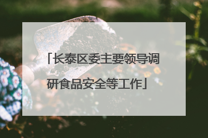 长泰区委主要领导调研食品安全等工作