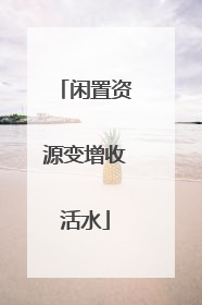 闲置资源变增收活水