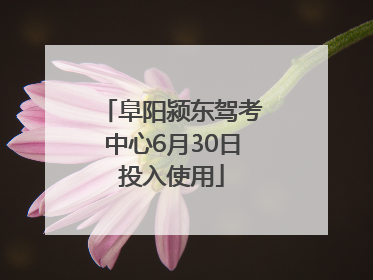 阜阳颍东驾考中心6月30日投入使用