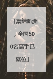 集结新洲，全国500名高手已就位